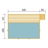 Piscina rectangular de madera 490 x 315 H116 Fira Weka con terraza y forro de arena