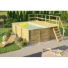 Rechteckiges Holzbecken 490 x 315 H116 cm Fira Weka mit Terrasse und Sandfolie