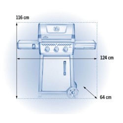 Napoleon Freestyle 325 Churrasco Churrasco Rotisserie com 3 Queimadores a Gás