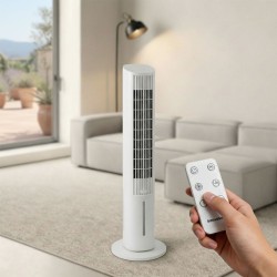 Climatizador Evaporativo Portátil Torre Multifuncional com Controle Remoto Hushly InnovaGoods