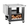 Forno de pizza a lenha Oveneat LUX 2 com carrinho cinza