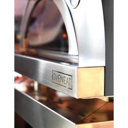 Forno de pizza a lenha Oveneat LUX 2 com carrinho cinza