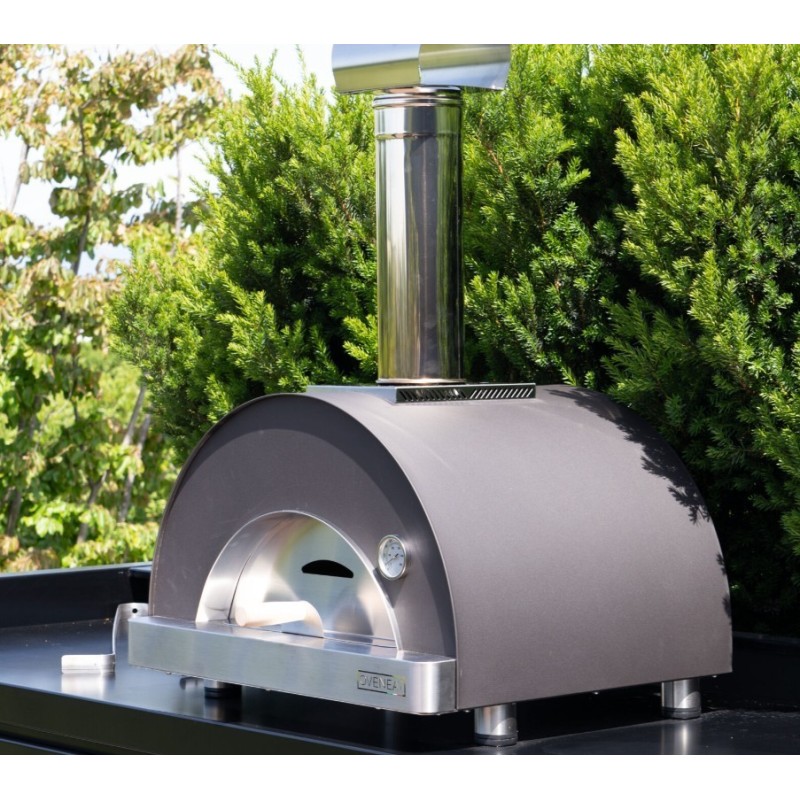 Oveneat Pizza Oven Wood Albor 1 Grey with Pizza Peel
