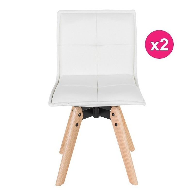 Lot de 2 Chaises Similicuir Blanc KosyForm