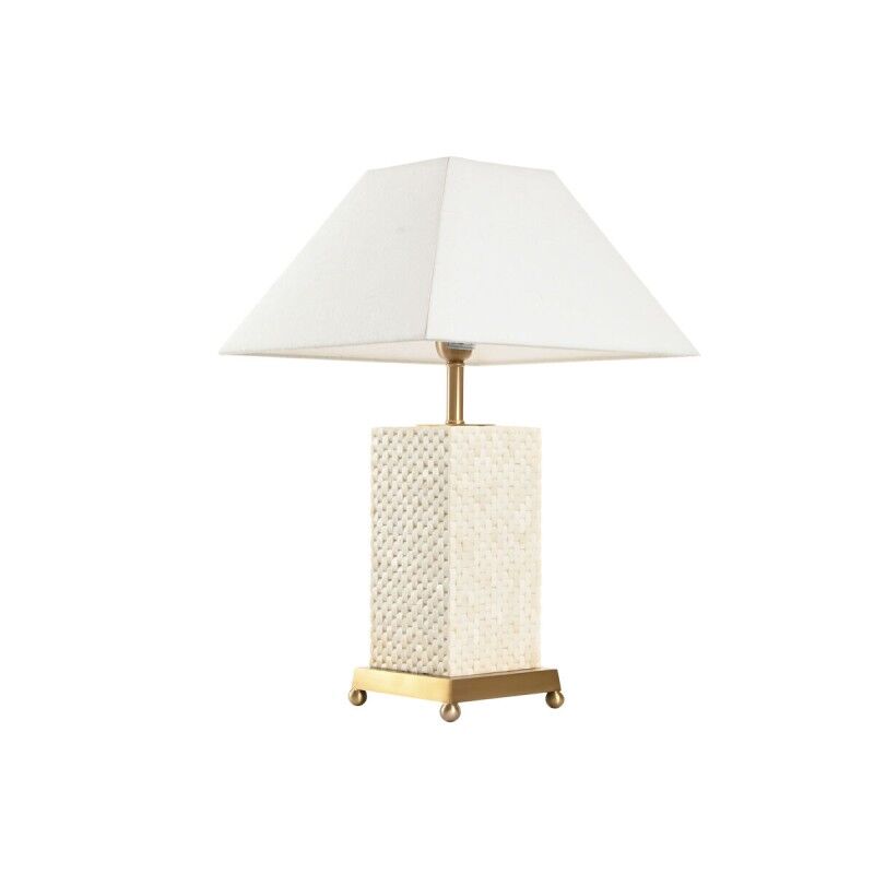 Lampe de bureau Home ESPRIT Blanc Beige Doré 50 W 220 V