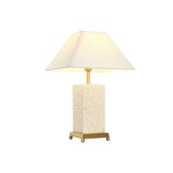 Lâmpada de mesa Home ESPRIT Branco Bege Dourado 50 W 220 V