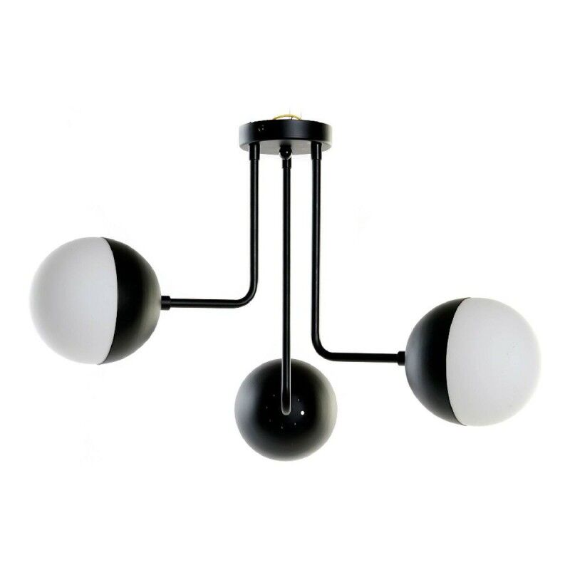 Lámpara de Techo DKD Home Decor Blanco Negro Metal Cristal 220 V 50 W (61 x 58 x 46 cm) Lámpara de Techo DKD Home Decor Blanco Negro Metal Cristal 220 V 50 W (61 x 58 x 46 cm)