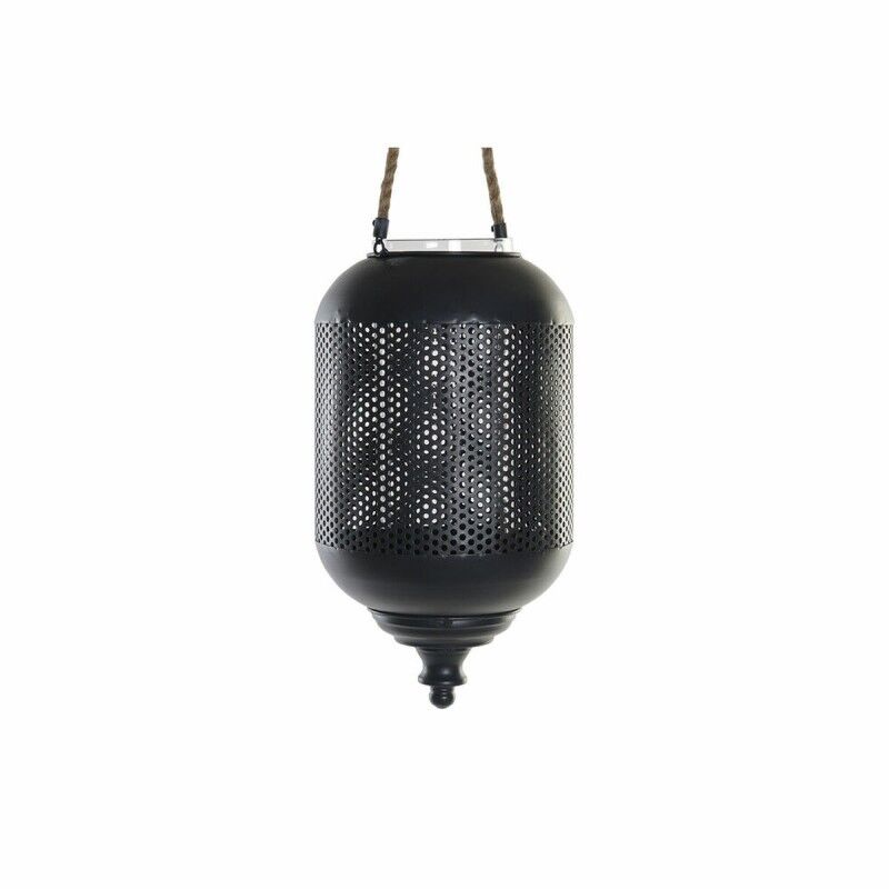 Farol DKD Home Decor Marrón Negro Metal Cristal Cuerda Loft 22 x 22 x 43 cm Farol DKD Home Decor Marrón Negro Metal Cristal Cuerda Loft 22 x 22 x 43 cm