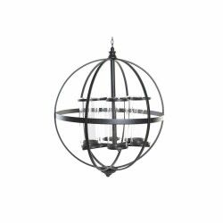 Portavelas DKD Home Decor Negro Metal Cristal 60 x 60 x 73 cm