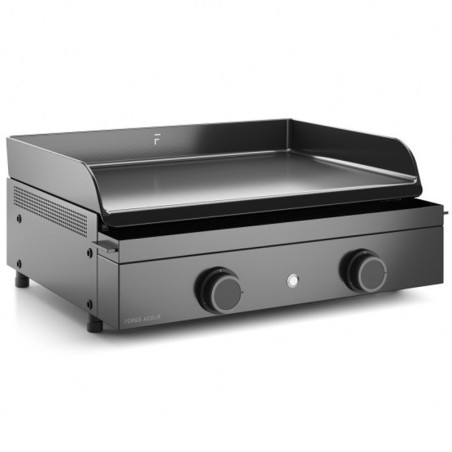 Plancha Gaz Forge Adour Origin 60 Acier 2 Bruleurs 6600 W  Plaque en Fonte Emaillée Inclinable