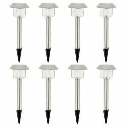 Lámpara solar Lumisky Alesia LED Plateado Acero Inoxidable Blanco Frío (8 Unidades)