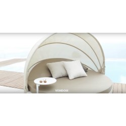 Bain de Soleil Vela Daybed Vondom  Blanc Mat Rond Inclinable Parasol