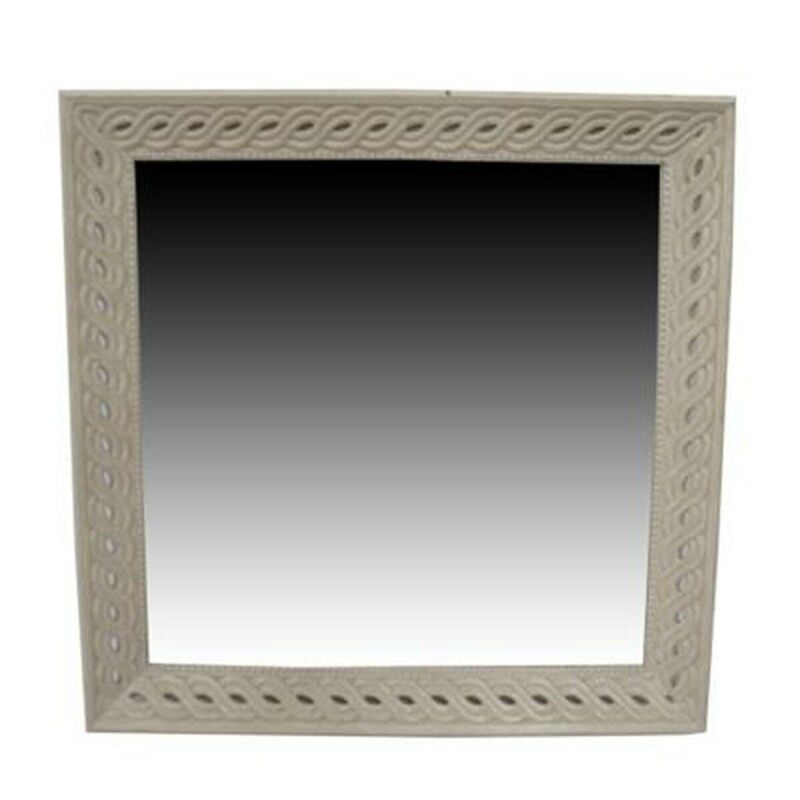 Espejo de pared Home ESPRIT Blanco Natural Madera de mango Romántico 92 x 6 x 92 cm Espejo de pared Home ESPRIT Blanco Natural Madera de mango Romántico 92 x 6 x 92 cm