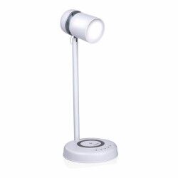 Lámpara LED con Altavoz y Cargador Inalámbrico Grundig Blanco 15 W 76 Lm Ø 12 x 34 cm Plástico 3 en 1