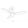 Ventilador de Techo con Luz EDM 33819 Báltico 20 W 2190 Lm