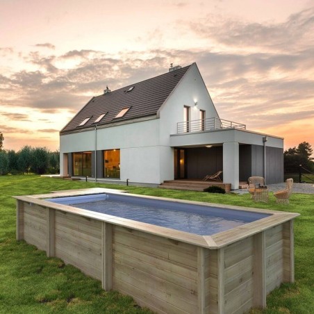 Piscine Urbaine Procopi en Bois 600 x 250 x H 133 Couverture Automatique avec Coffre