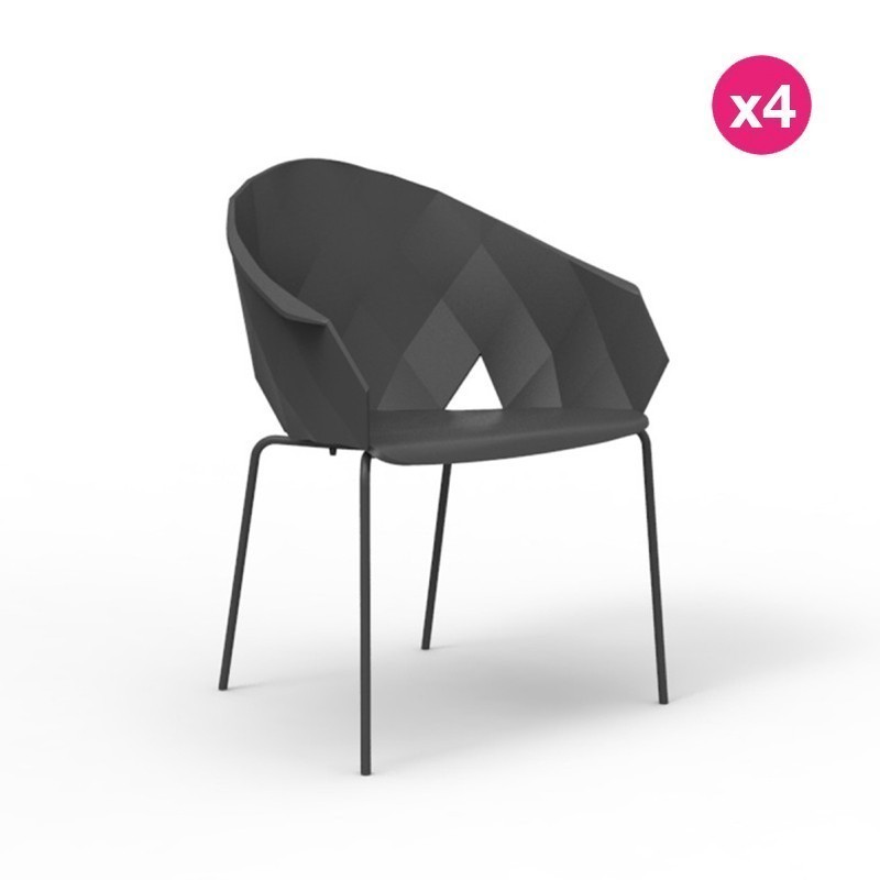 Lot de 4 Chaises Vases Vondom Noir