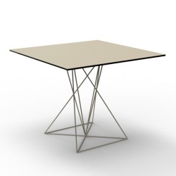 Table Faz Vondom Ecru Piètement Inox  80x80xH72