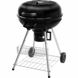 Barbacoa de Carbón con Tapa y Ruedas Fieldmann FZG 1004 Negro Redondo