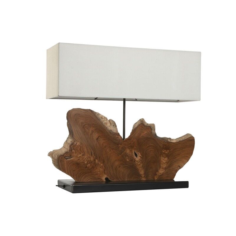 Lámpara de mesa Home ESPRIT Hierro madera de teca 60 X 20 X 55 cm Lámpara de mesa Home ESPRIT Hierro madera de teca 60 X 20 X 55 cm