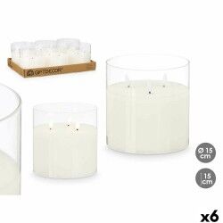 Vela LED Z23688 Blanco Transparente 15 x 15 x 15 cm (AA) (6 Unidades)
