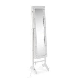 Espejo de pared Versa Blanco Espejo Madera MDF 35 x 153 x 35,2 cm Joyero de Pie