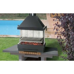 Barbecue Escalor Fiesta à Poser ou Encastrer en Briques Réfractaires et Acier avec Hotte