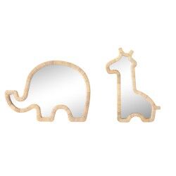 Espejo de pared Home ESPRIT Natural 43 x 3 x 60 cm (2 Unidades)
