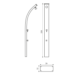 Douche Solaire SoSpring 30 Litres Alluminium Inox avec Rince Pied