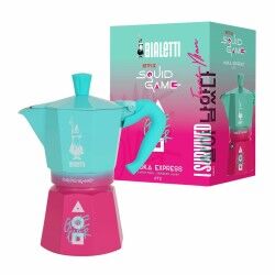 Cafetera Italiana Bialetti Azul Rosa Aluminio Termoplástico 6 Tazas