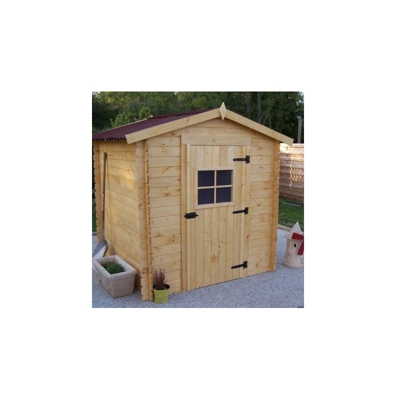 Abri de Jardin Bois massif Habrita 3,08 m2 avec plancher et Madrier 20mm