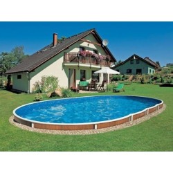 Piscine Ovale Azuro Luxe PoolMarina Autoportante ou Enterrée 7.3x3.7x1.2