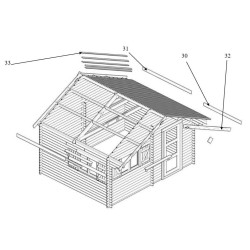 Theora Garden Shelter in Legno Massello di Habrita 7,33 m2 con tetto ondulino