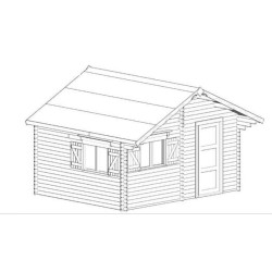 Theora Garden Shelter in Legno Massello di Habrita 7,33 m2 con tetto ondulino