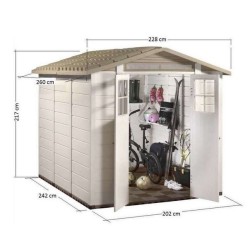 Abri jardin de jardin en résine EVO 240 de 4,90m2