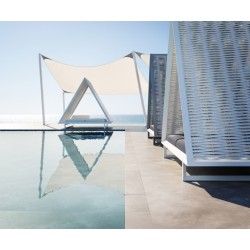 Transat Vela Daybed empuxo incline branco fosco com para-sol