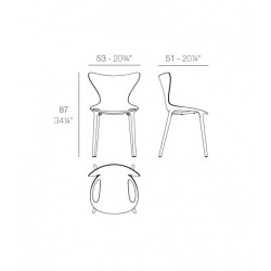 Lot de 4 Chaises Love Vondom Manta noir