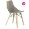 Lot de 4 Chaises Vondom Faz Wood1 écru pieds chêne blanchis