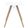 Table à manger Vondom Faz Wood plateau carré blanc et pieds chêne naturel