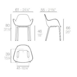 Lot de 4 Chaises Sabinas Vondom Noir