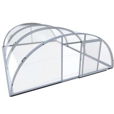 Mittelhohe Teleskop-Poolüberdachung 394x642x137 Trend3 Azuro Abrilios