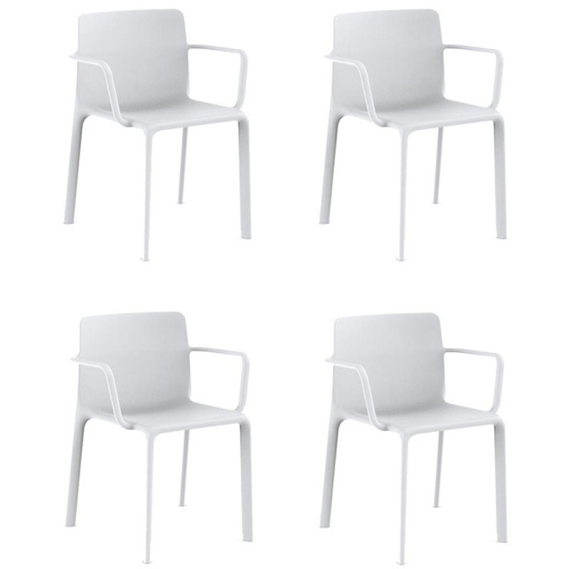 Lot de 4 fauteuils Vondom Kes blanc