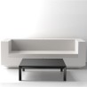 Table basse Frame Aluminium Vondom 100x100xH32 blanc avec bords noirs