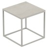 Table basse carrée Pixel Vondom Dekton Danae écru et pieds écru 40x40xH25