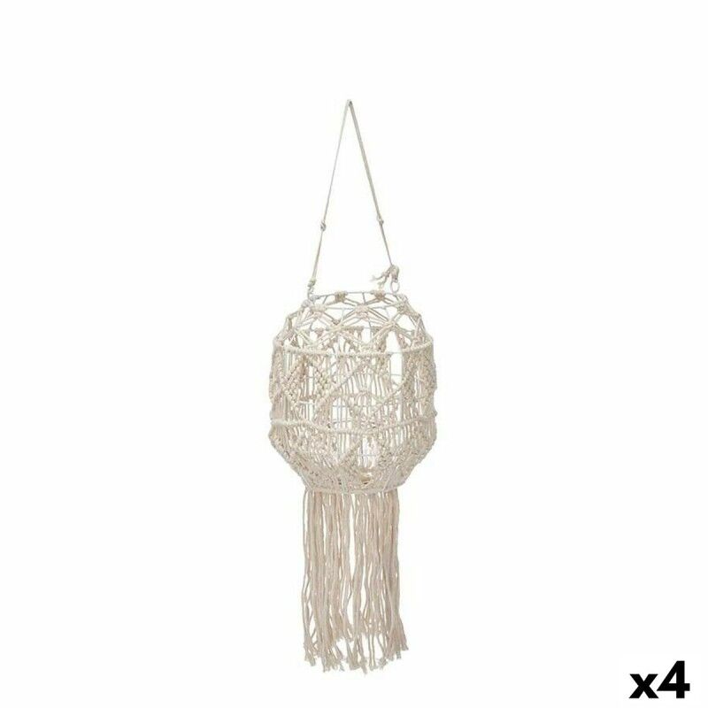 Farol Gift Decor JC20-24238PC Blanco Algodón Cristal Macramé 24 x 90 x 24 cm (4 Unidades) Farol Gift Decor JC20-24238PC Blanco Algodón Cristal Macramé 24 x 90 x 24 cm (4 Unidades)