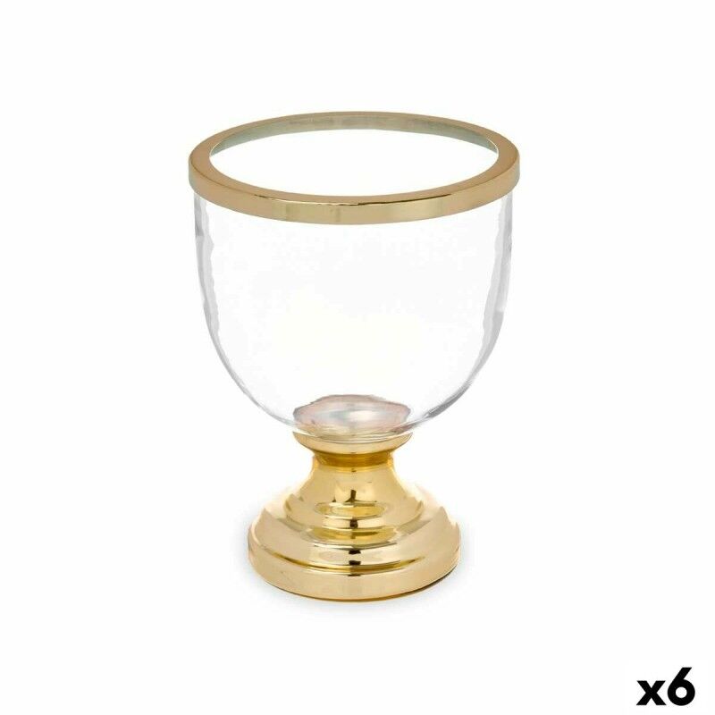 Candleholder Wineglass Golden Steel 17,3 x 23,5 x 17,3 cm (6 Units) Candleholder Wineglass Golden Steel 17,3 x 23,5 x 17,3 cm (6 Units)