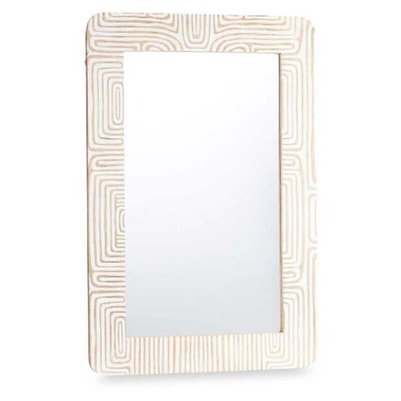 Espejo de pared 37 Blanco Marrón 90 x 60 x 2 cm Rectangular Espejo de pared 37 Blanco Marrón 90 x 60 x 2 cm Rectangular