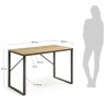Bureau rectangulaire 120x60 bois clair et métal noir KosyForm