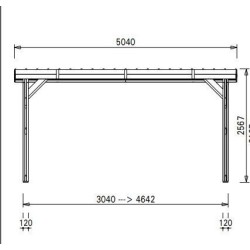 Carport en bois avec toit plat 7x8 Habrita 17 m2