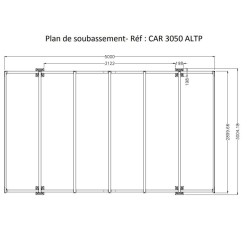 Carport Toit Plat 14.70m2 en aluminium et polycarbonate Habrita